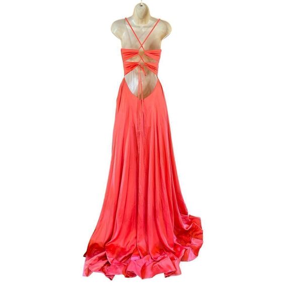 La Femme 28571 Prom Dress in Coral NWOT Size 6 - Picture 5 of 7